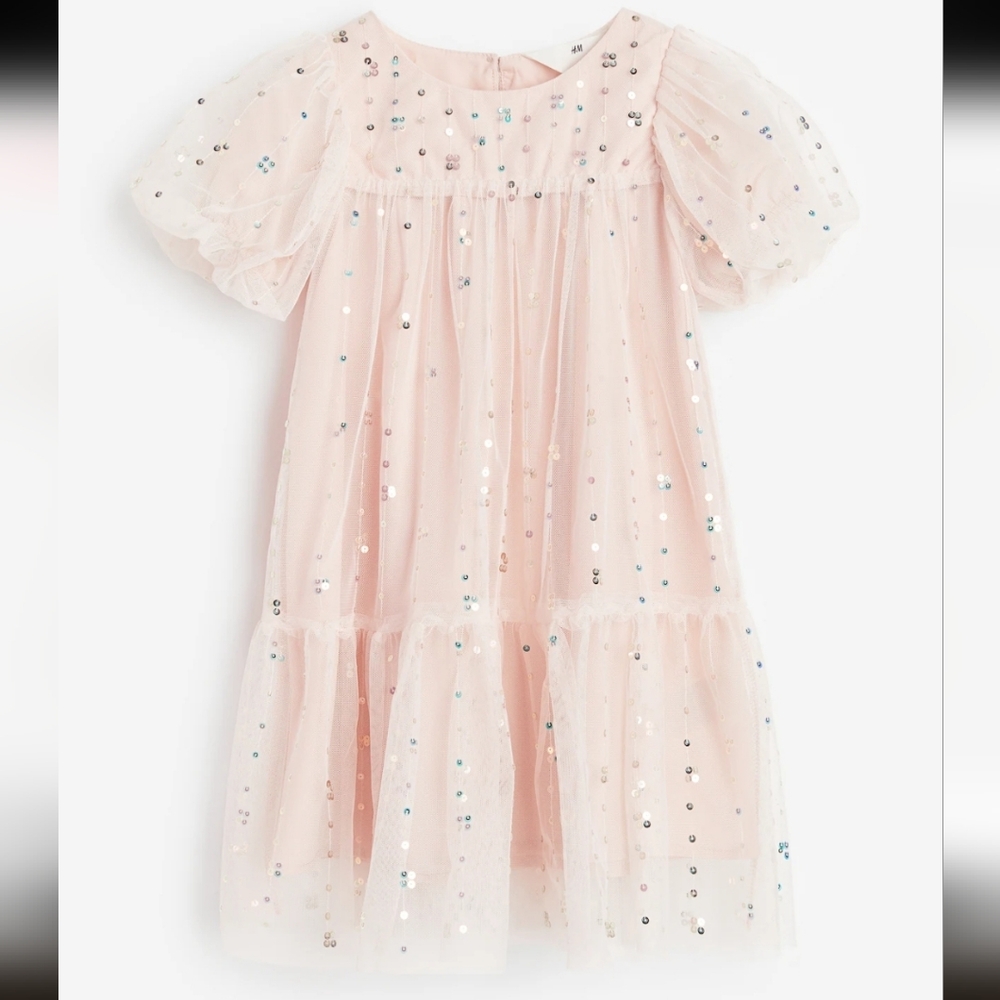 H&M Blush Pink Dress with Sequin Accents